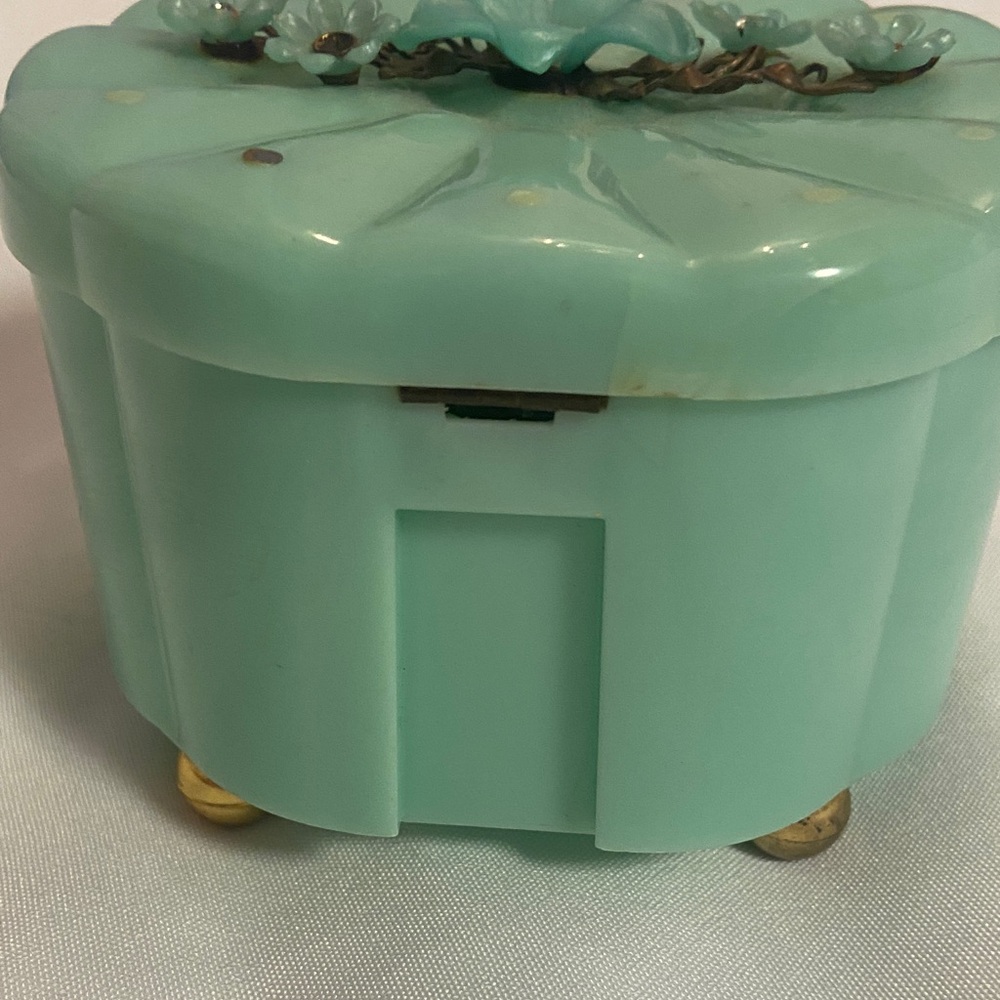 Vintage Mint Green Menda Co. Powerder/ Puff container - Picture 4 of 12